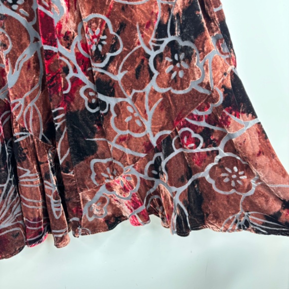 Vintage Chicos Midi Skirt XL Velvet Burnout Silk Blend Whimsigoth Fairy Grunge - Picture 2 of 7